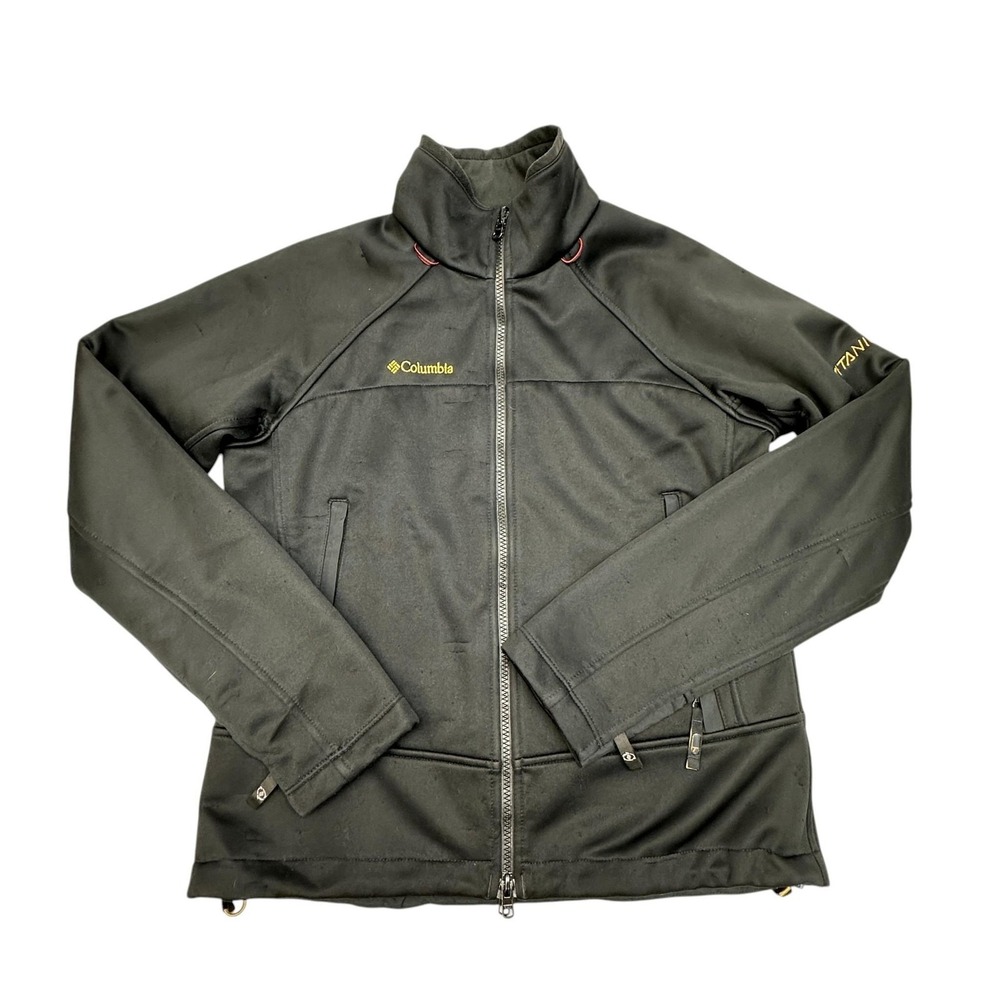 Columbia Titanium Jacket Womens Medium Black Softshell Waterproof Hiking Outdoor